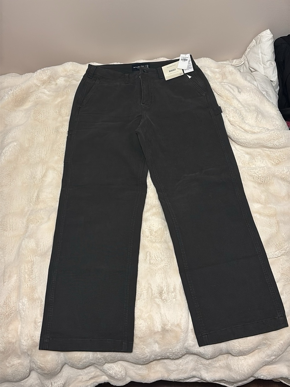 Abercrombie Men's Black Work Pants - Straight Leg